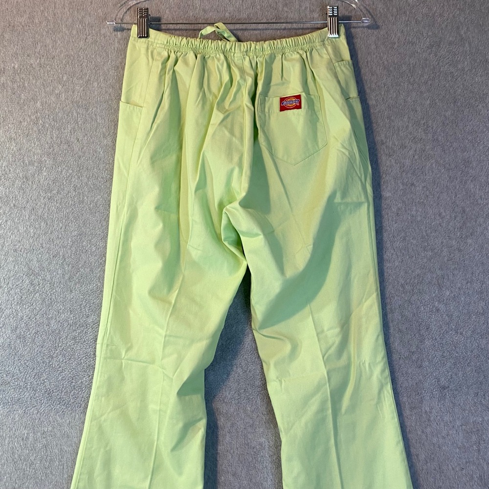 Dickies Scrub Pants Women Small Lime Green Drawstring Cargo Medical Uniform EUC - Picture 4 of 5